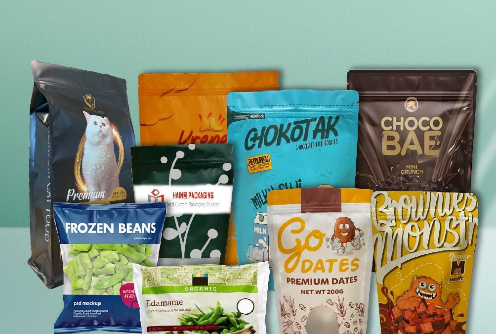 HAIN Packaging food grade certified product range including stand up pouches ziplock bags and laminated packaging